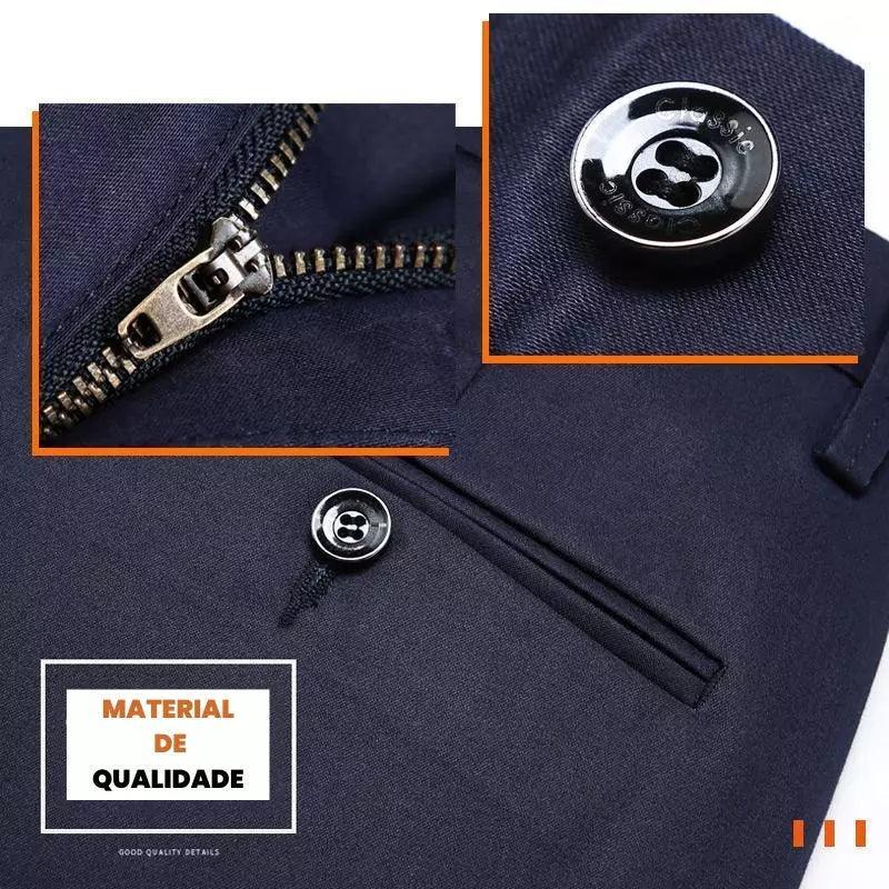 COMPRE 2 LEVE 3 | Calça Social Clássica Alfaiataria + Cinto de Brinde