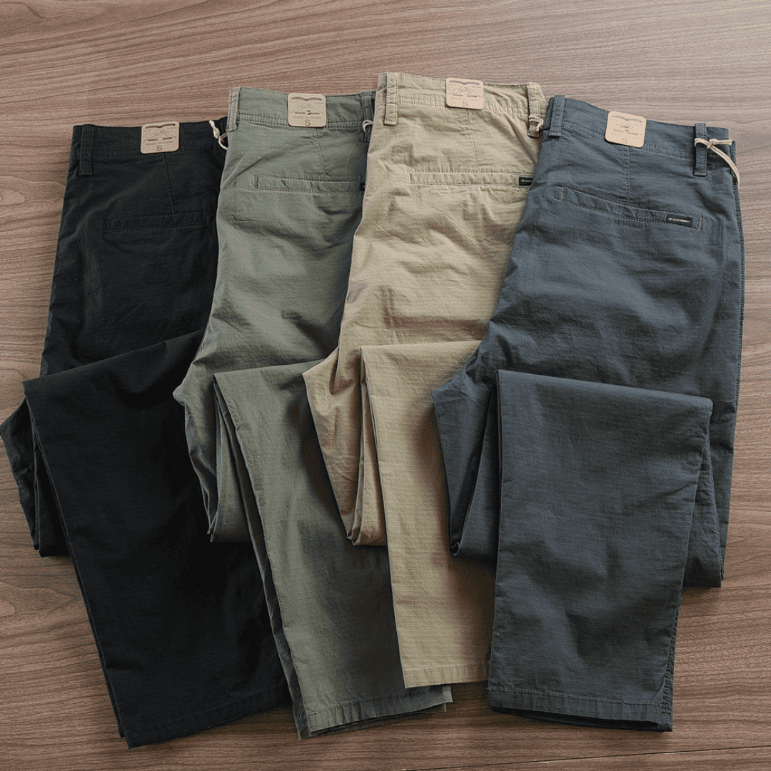 Calça Reta Masculina em Sarja - Kit 4 Unidades