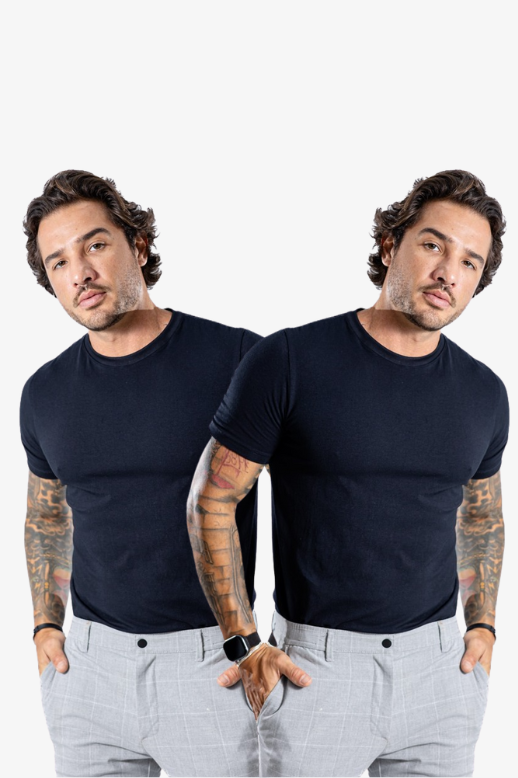 Kit com 2 Camisetas Cotton Tech Elastic