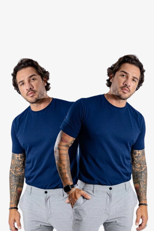 Kit com 2 Camisetas Cotton Tech Elastic