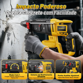 ALERTA 🚨  !!  Só Hoje por APENAS R$ 79,90 🔥🔥 [SOARFLY] Kit Ferramentas 4 em 1 - Martelete + Esmerilhadeira + Furadeira Parafusadeira +Impacto Chave | Ideal para Reformas Residenciais e Reparos Domésticos