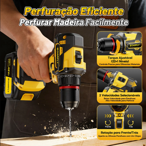 ALERTA 🚨  !!  Só Hoje por APENAS R$ 79,90 🔥🔥 [SOARFLY] Kit Ferramentas 4 em 1 - Martelete + Esmerilhadeira + Furadeira Parafusadeira +Impacto Chave | Ideal para Reformas Residenciais e Reparos Domésticos