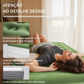 🔥Colchão Inflável Queen Casal Cama De Campanha Bomba Inflável Com Bateria De Lítio Integrada JOYFOX - Oferta limitada!🔥