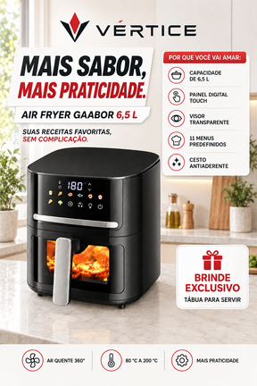 Air Fryer Gaabor 6,5 L Digital com Visor 5 em 1 — Praticidade para Toda a Família + Brinde Exclusivo - ULTIMAS UNIDADES 🚨