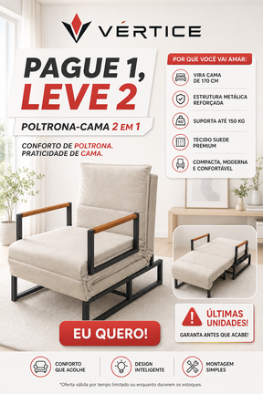 [LEVE 2, PAGUE 1] POLTRONA CAMA MULTIFUNCIONAL 2 EM 1 + BRINDES EXCLUSIVOS !! QUIEMA DE ESTOQUE RESTAM 13 UNIDADES 🔥🔥